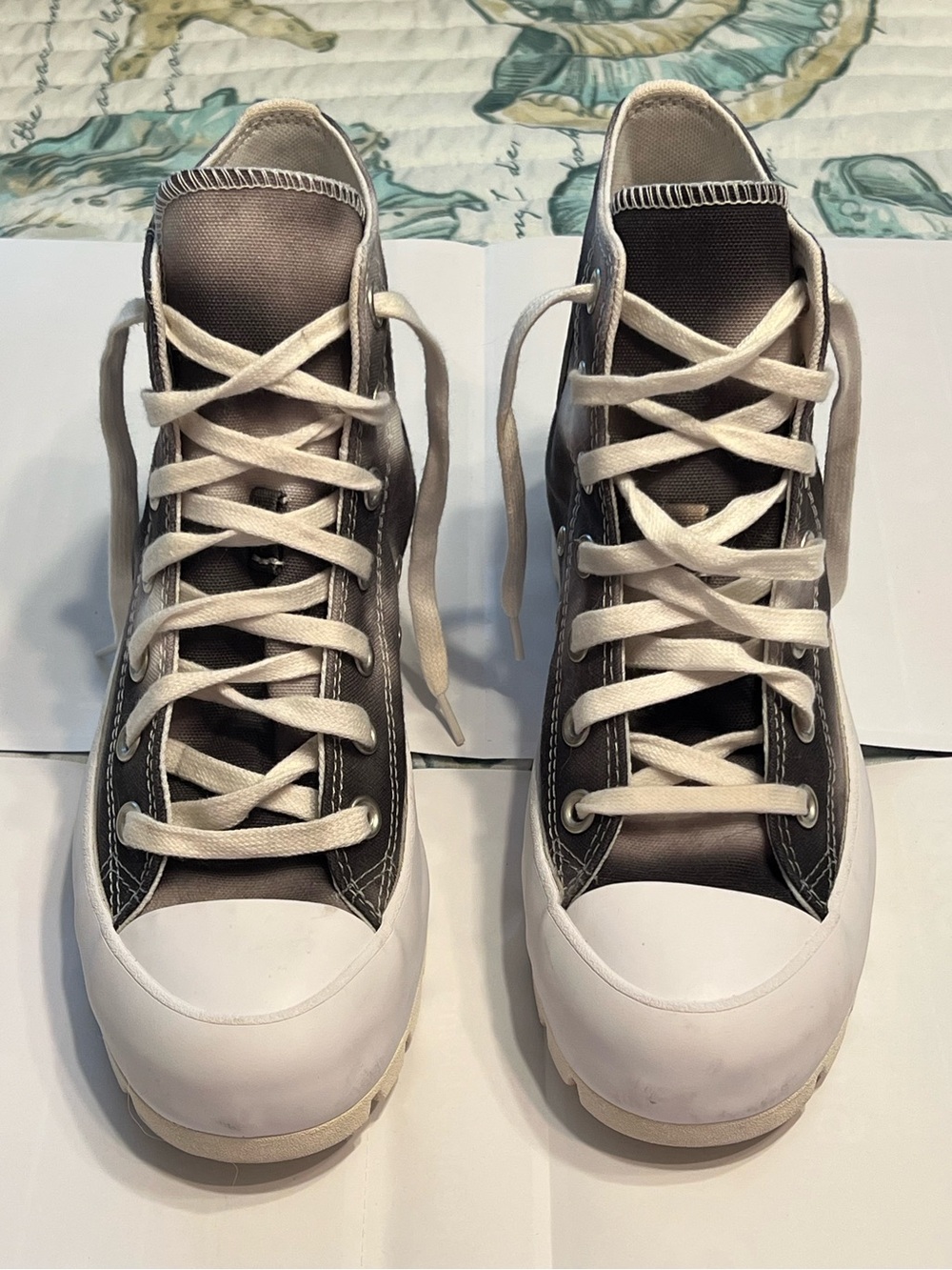 Women's High-Top Converse All Star Sneakers - Gray & White